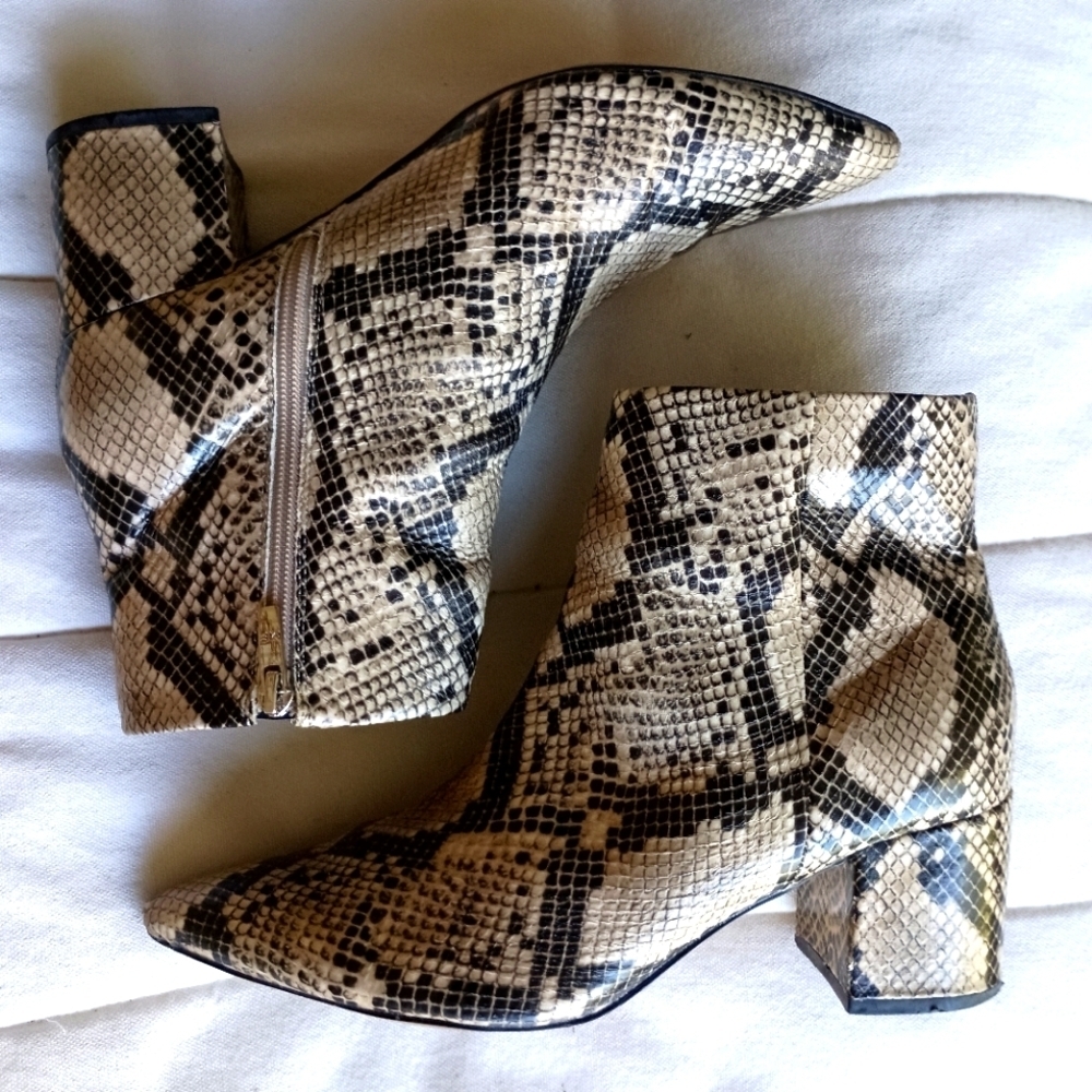 Marc Fisher Snakeskin Ankle Boots_9.5